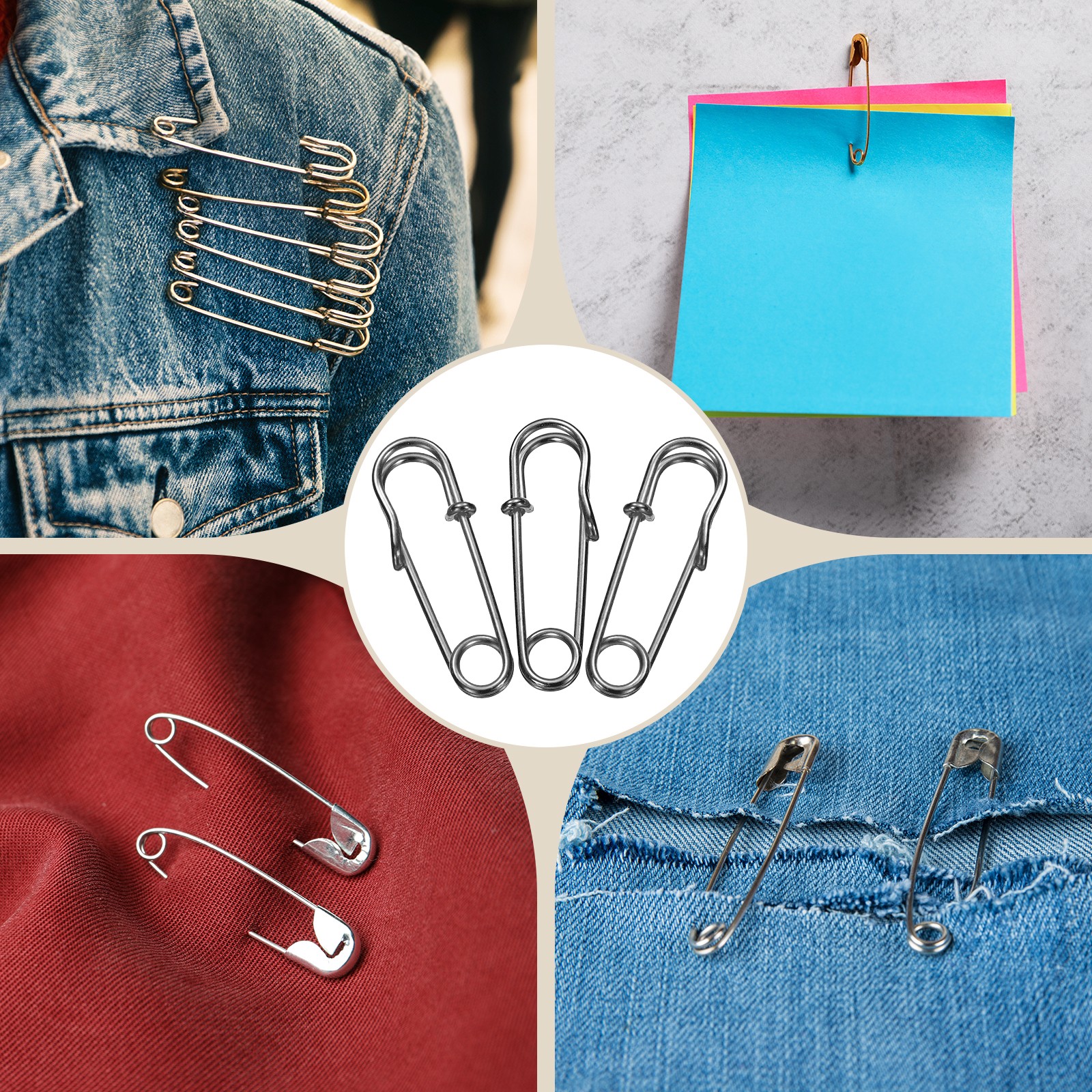 20pcs Safety Pins 27mm Electroplated Large Safety Pin for Clothes Gunmetal