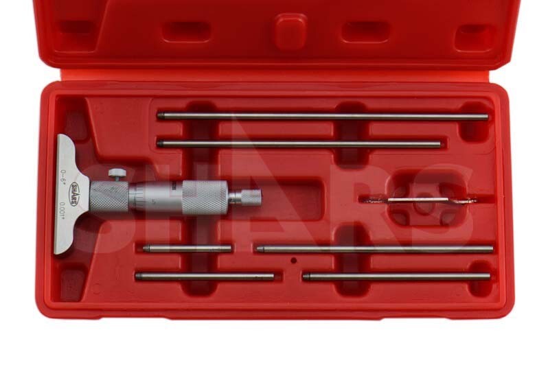 Shars 0-6" Depth Micrometer Set 2.5" Base Hardened Toolmaker Milling P}
