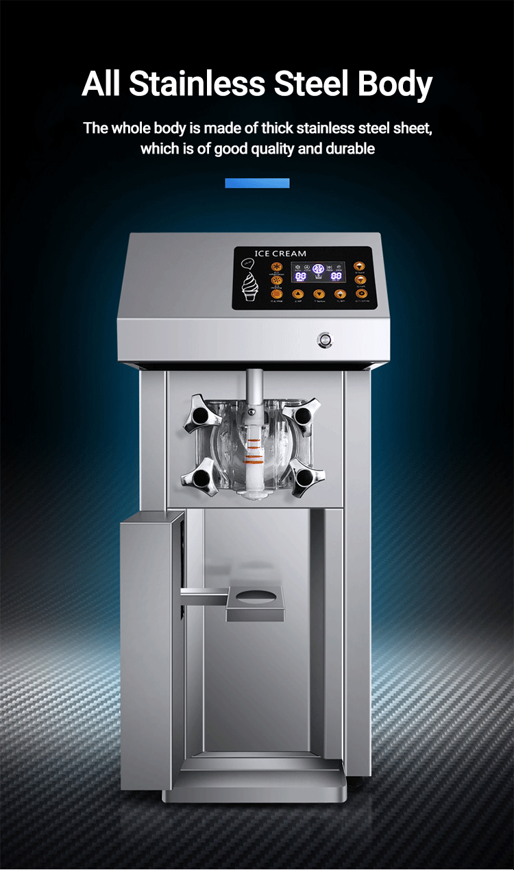 12L/H High Quality Tabletop Ice Cream Machine Automatic Ice Cream Maker Machine