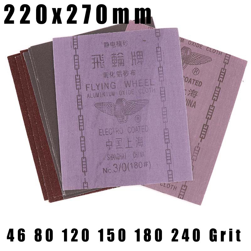 220mm x 270mm Sanding Paper Sandpaper Emery Cloth Abrasive Sheets for Wood Metal
