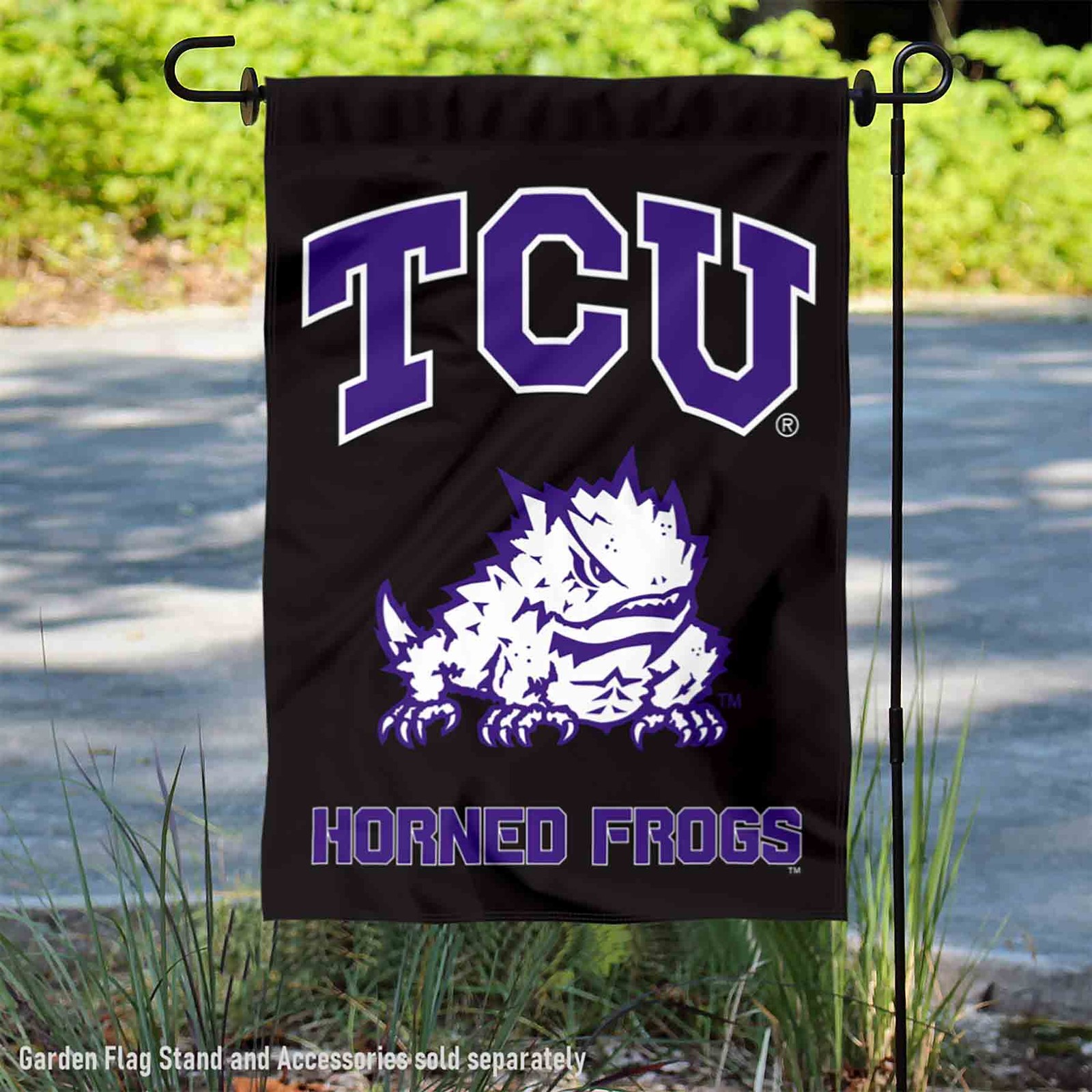 TCU Black Garden Flag Yard Banner