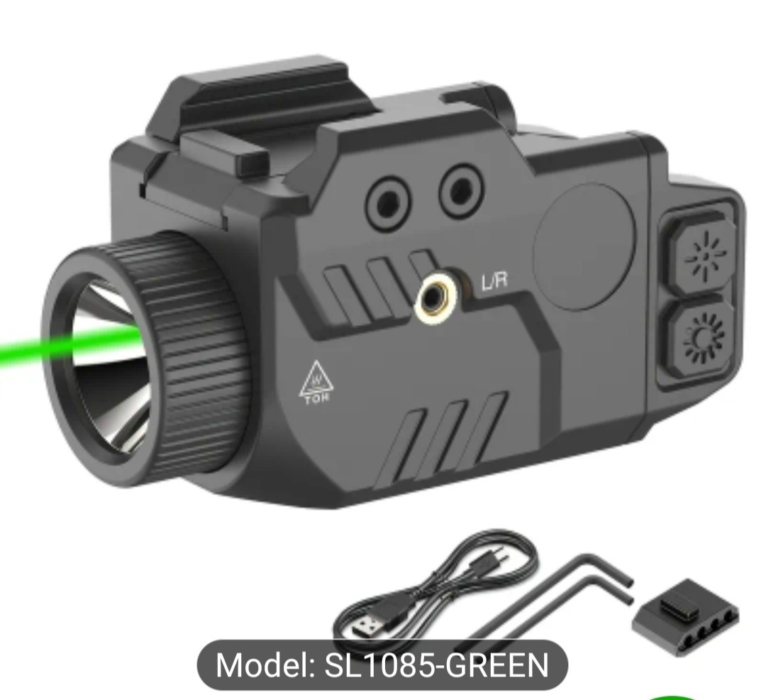 TOH SL1085-GREEN Green Laser 750LM LED Rechargeable Light for Handgun