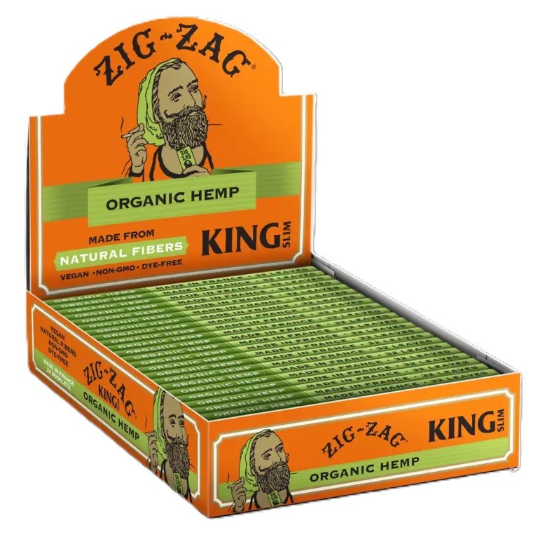 ZIG-ZAG Rolling Papers Organic Hemp King Slim (24 Booklet Carton) 110 mm