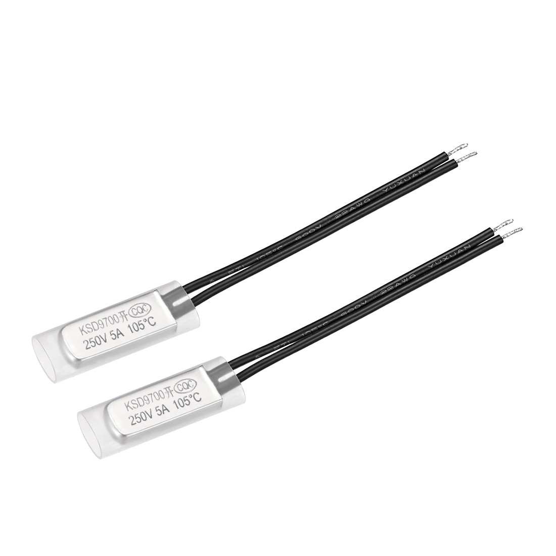 2 x KSD9700 Thermostat 105℃ N.O 5A Metal Bimetal Temperature Control Switch