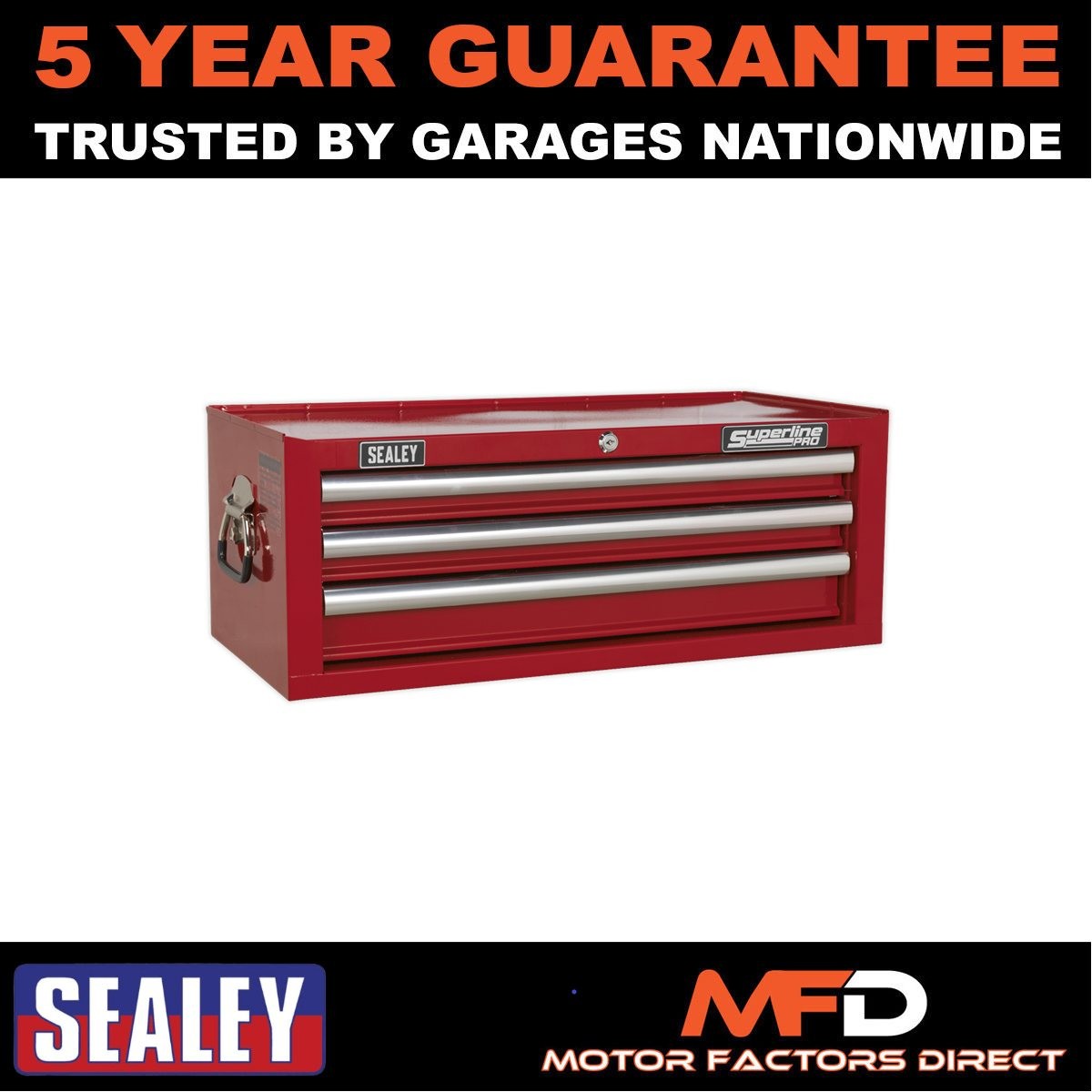 Sealey Superline PRO� Mid-Box Tool Chest 3 Drawer Red AP33339