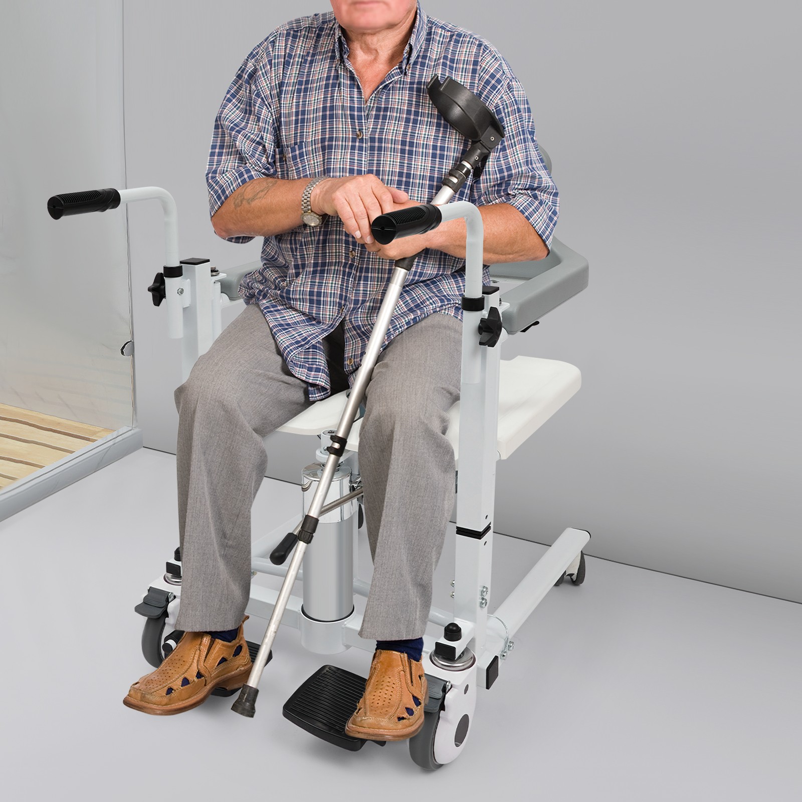 Hydraulic Patient Lift Transfer Wheelchair Transfer Chair 180° 136kg max. Load