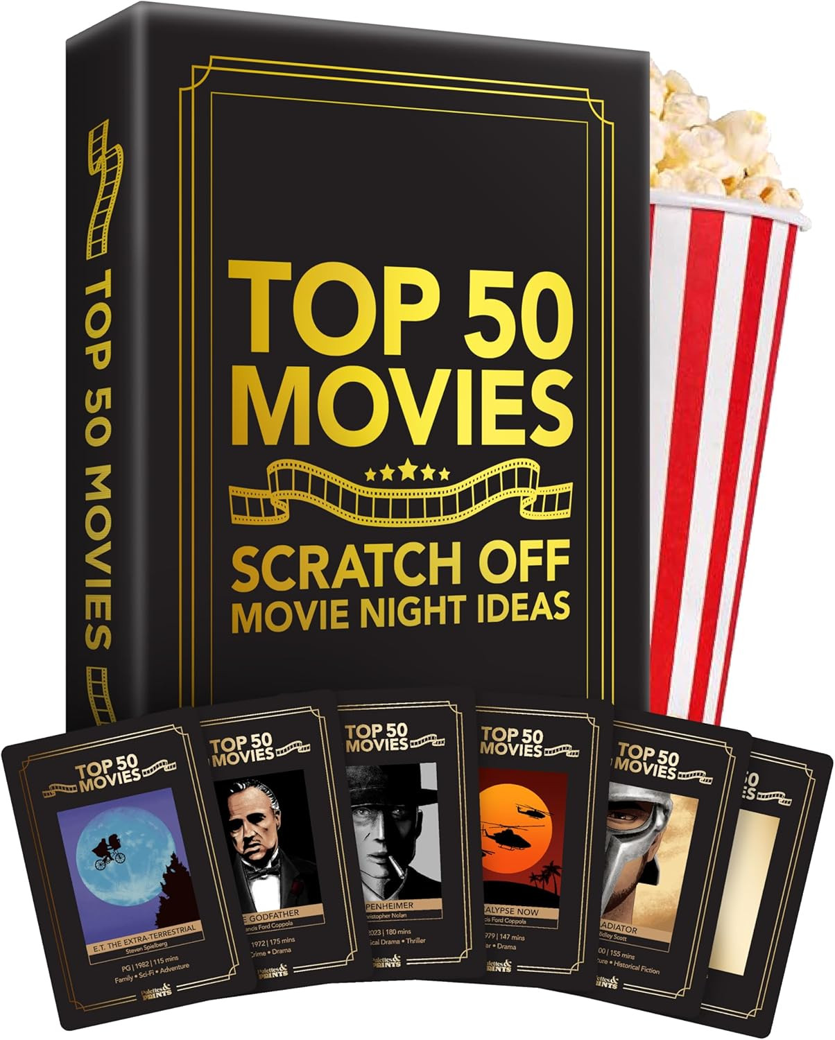 Premium Movie Night Scratch off Cards – Gifts for Movie Lovers – End Movie Night