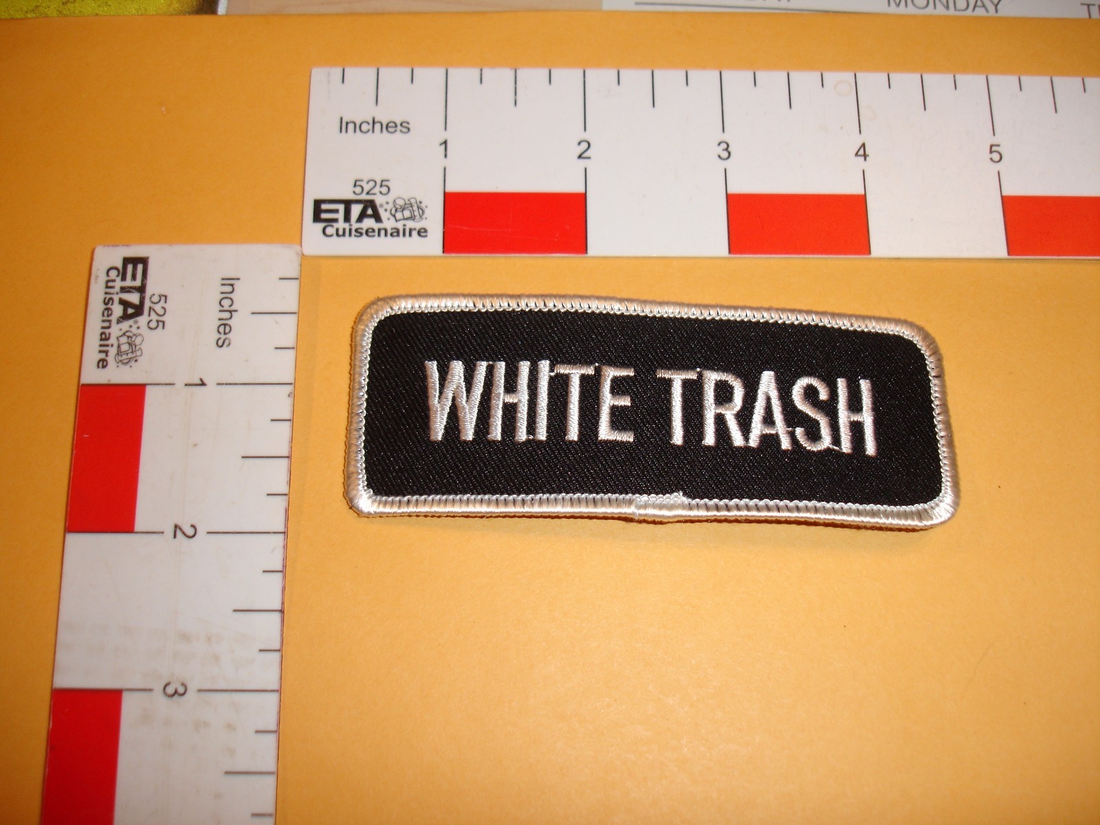 Vintage Vest Biker Saying patch new old stock in excellent condition