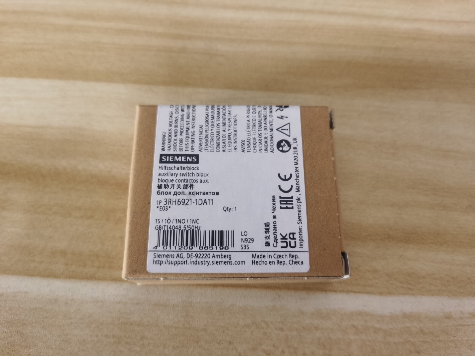1PC New Siemens 3RH6921-1DA11 Auxiliary Contact  1NO+1NC In Box Brand