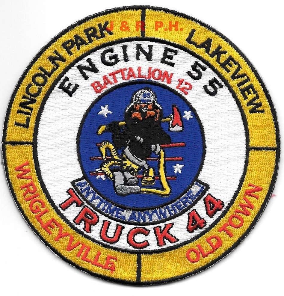 Chicago  Engine-55 / Tr-44  "Wrigleyville", Illinois (4" round size) fire patch