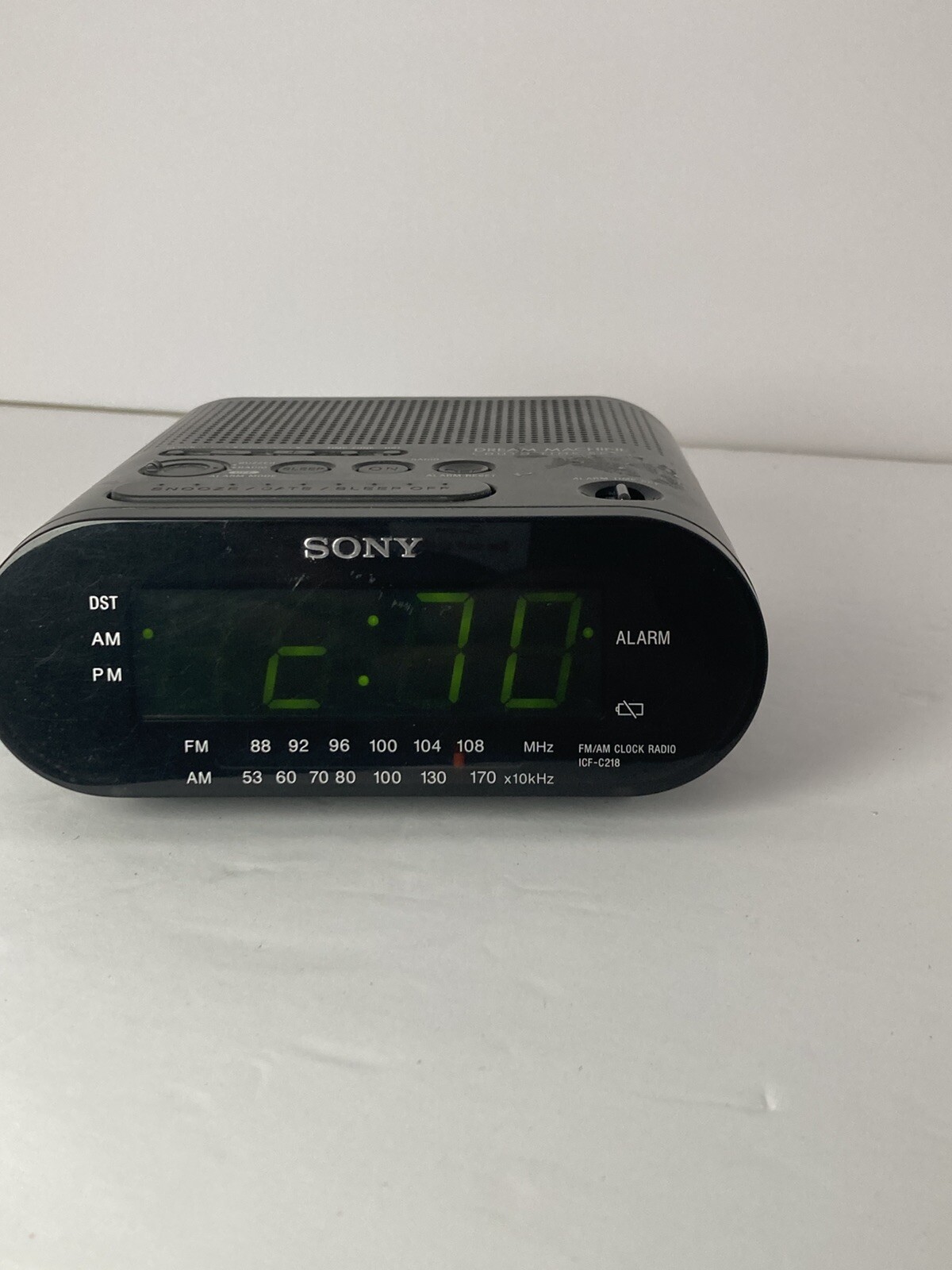 Sony Dream Machine FM/AM Digital Clock Radio ICF-C218 - Black - Working