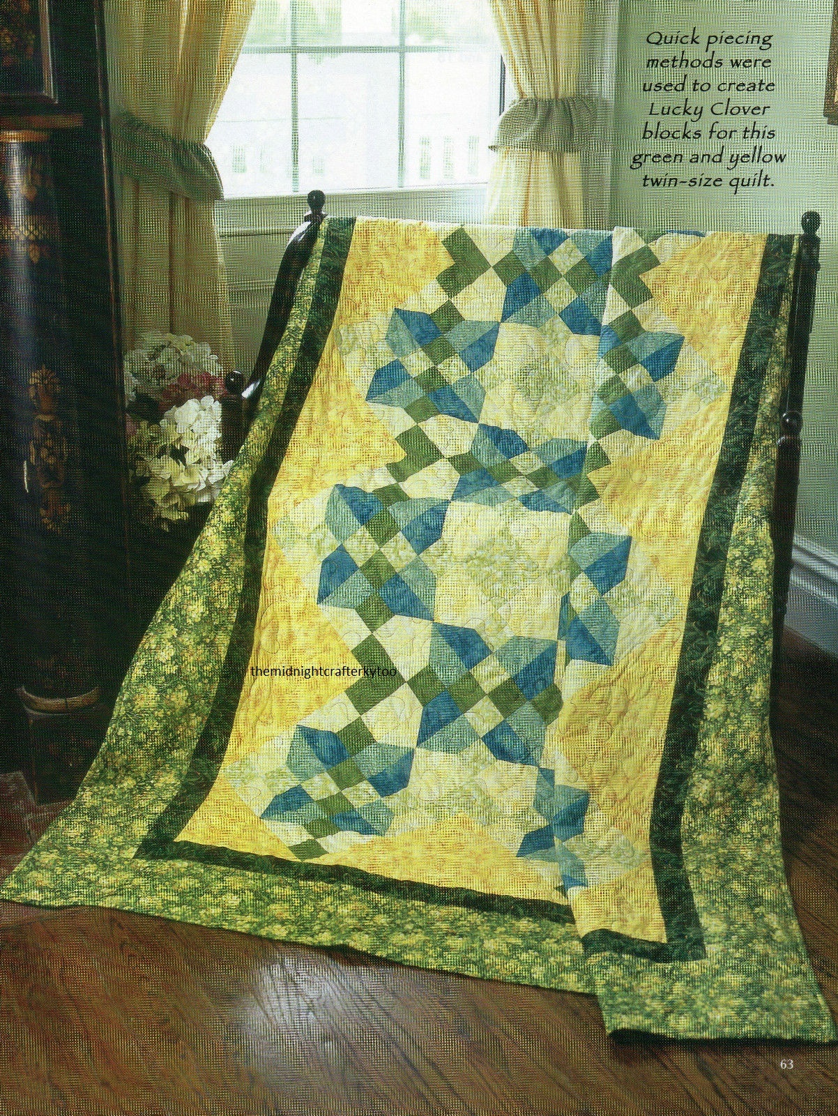 Lucky Clover Quilt Pattern Pieced LF