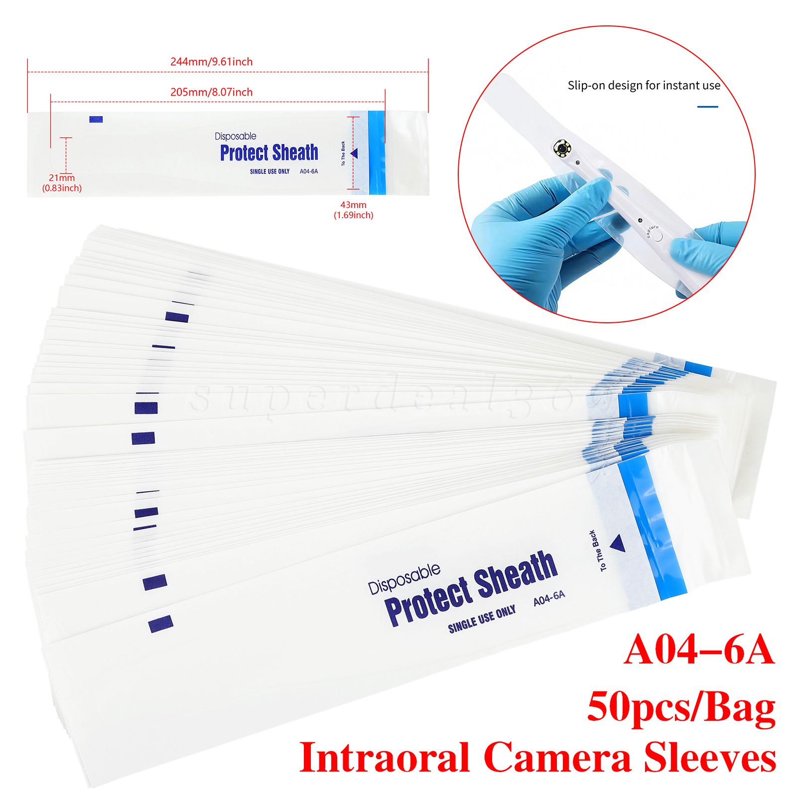50-2000 Pcs Dental Intraoral Endoscope Camera Sheath Sleeve Disposable A04-6A NE