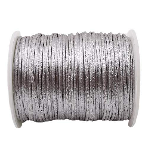 Satin Nylon Gray Cord for DIY Teething Jewelry 75m Teether Bracelet gray