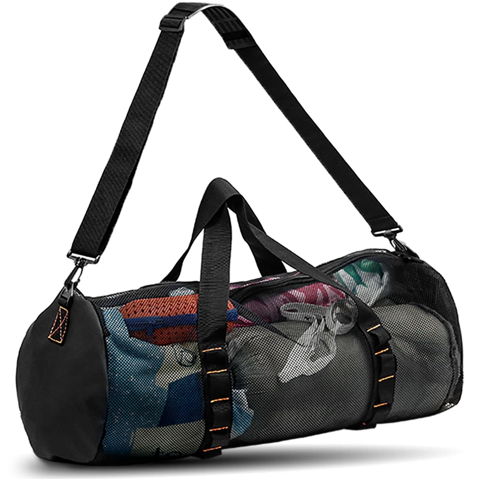 KOKKOYA Diving Mesh Beach Bag Duffle with Zipper Adjustable Shoulder Strap 32x15