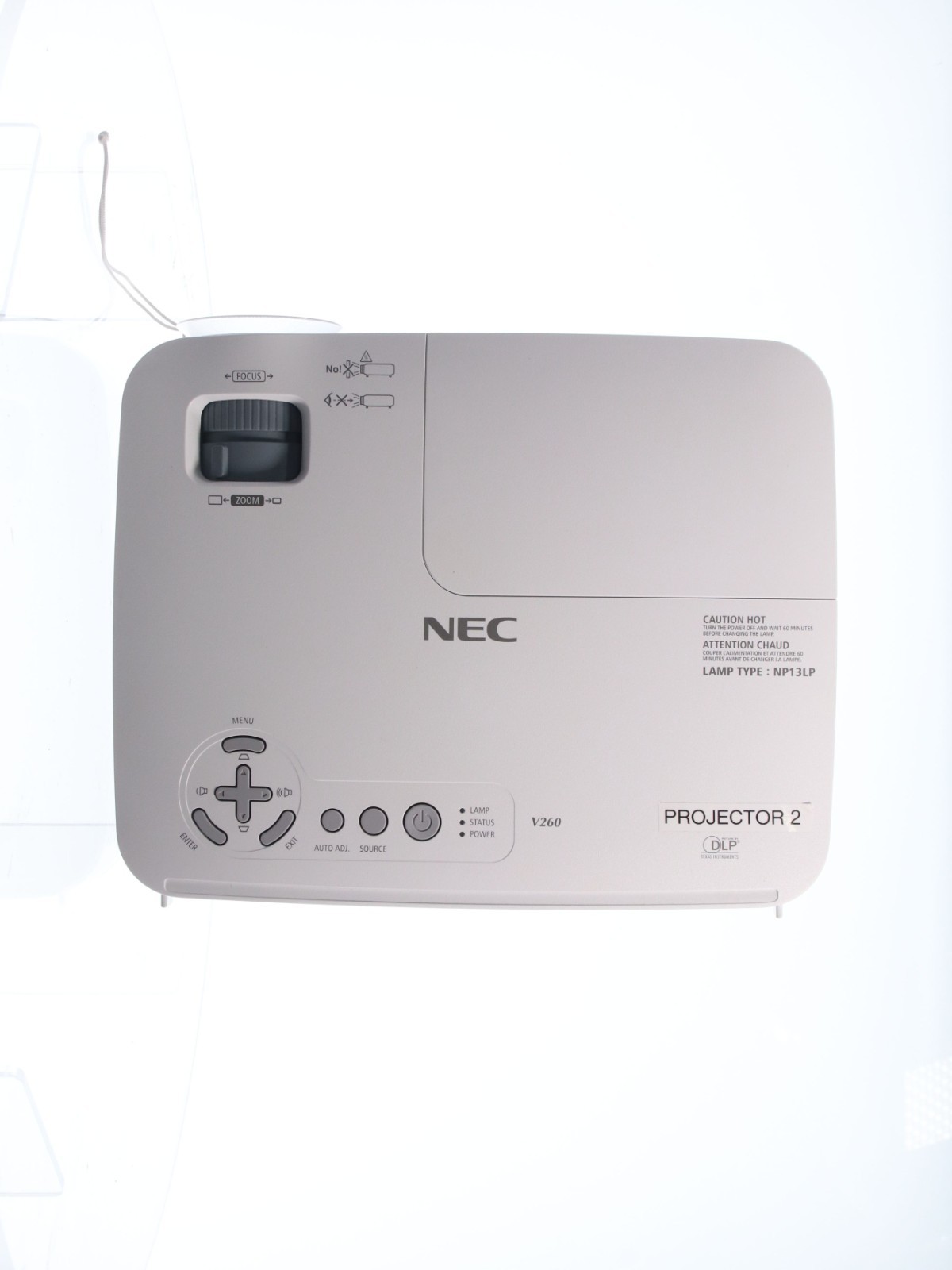 NEC NP-V260 2600 ANSI Lumens Projector 2 W/ 2 REMOTES & Power Cord