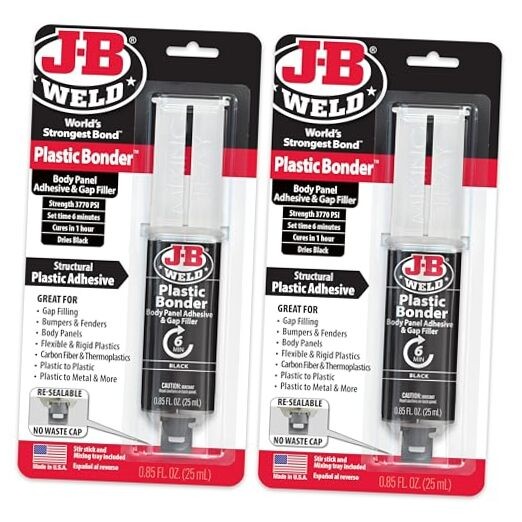Plastic Bonder Black 25ml Syringe - 2 Pack (50139-2) 25 ml - 2 Pack