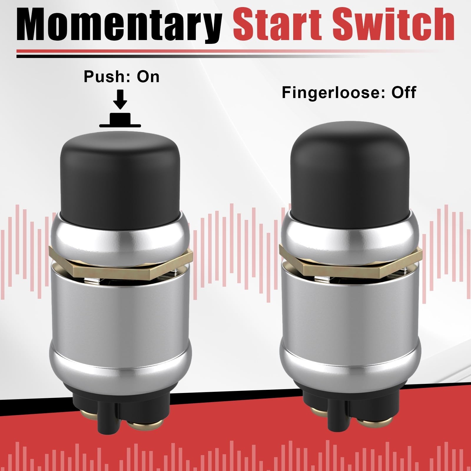 BFXM Push Button Starter Switch 12V 50A, Waterproof Momentary Start Switch fo...