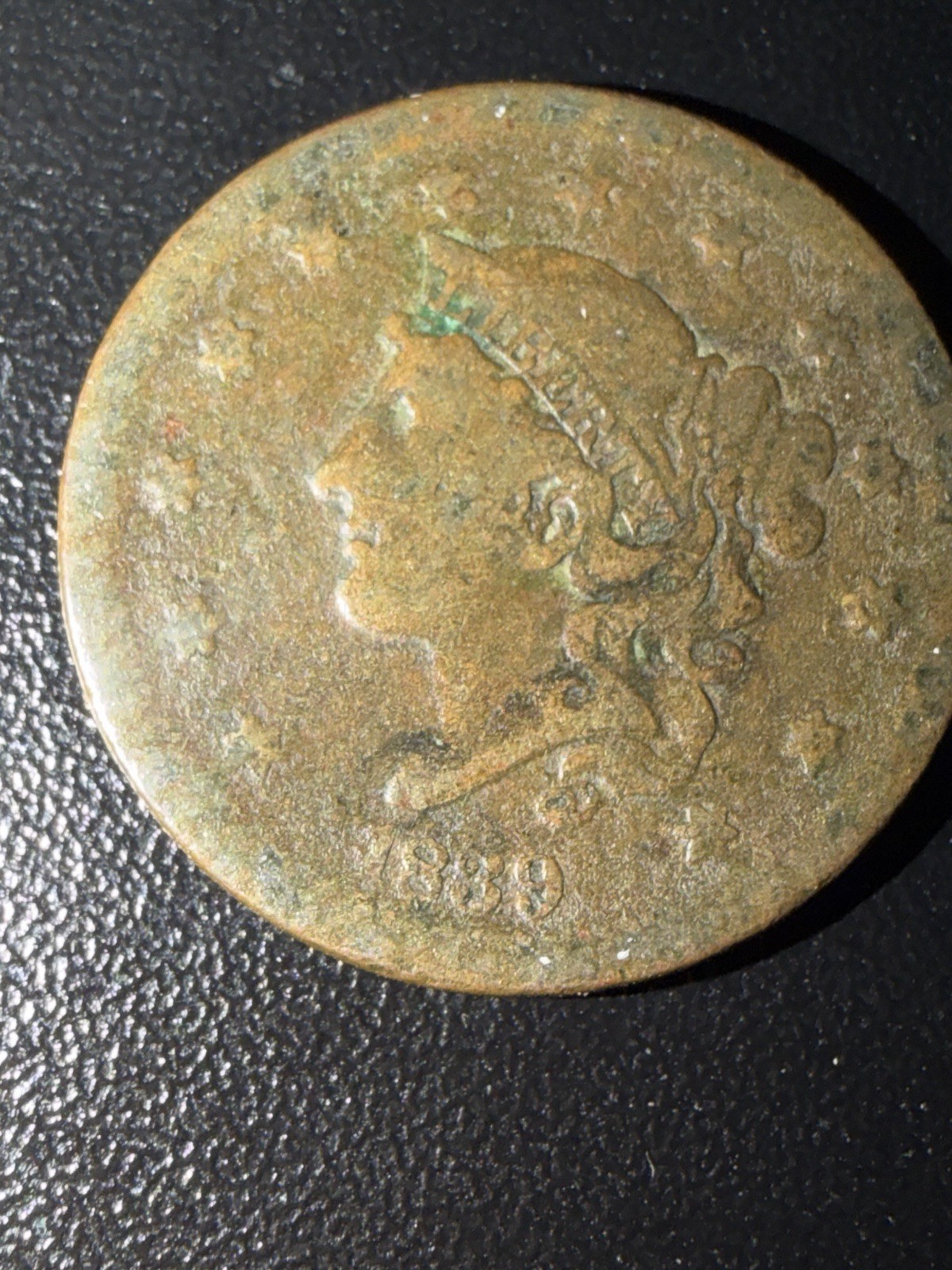 1839 Silly Head Large Cent G/VG