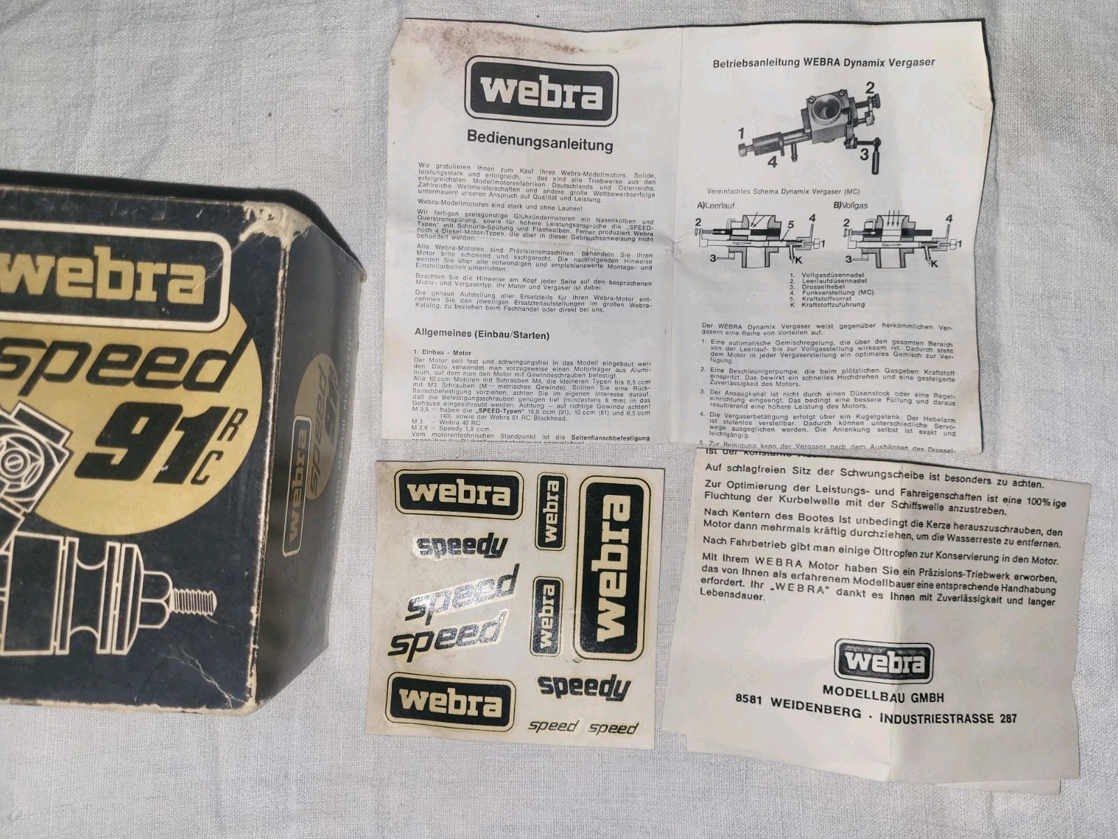 New Webra 91 Rc engine, plane, vintage model engine. NIB
