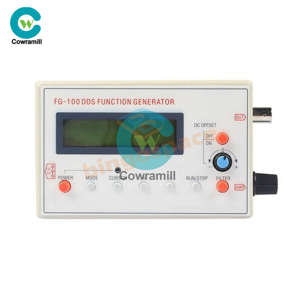 DDS Function Signal Generator Module 1HZ-500KHz Sine +Square Wave + Case FG-100b