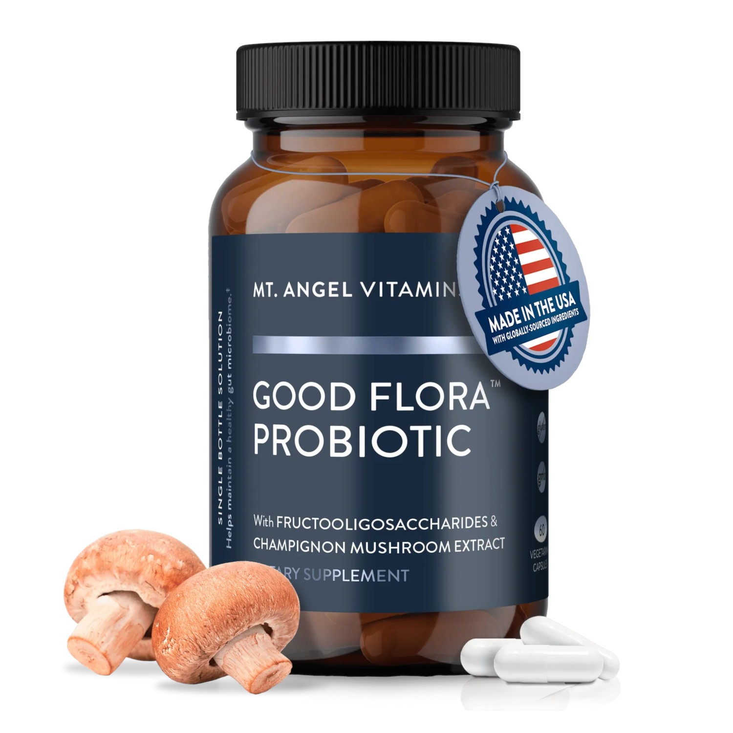 Mt. Angel Vitamins Good Flora Probiotic,HealthyGutMicrobiomeSupport,60VegCaps