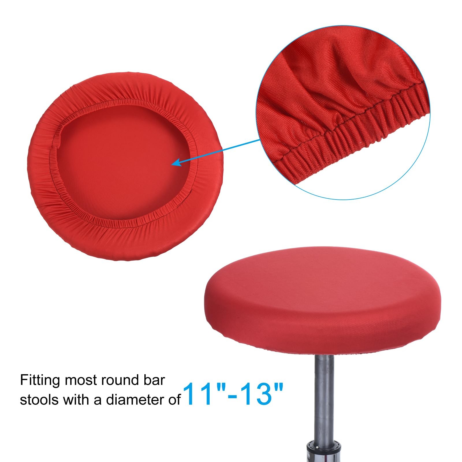 9.5" Round Bar Stool Cover, 4 Pack Washable Elastic Stool Cover for Diameter ...