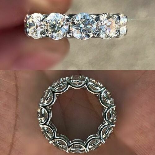 Lab-Created 2.20 Ct Round Cut White Diamond Wedding Ring 925 Sterling Silver