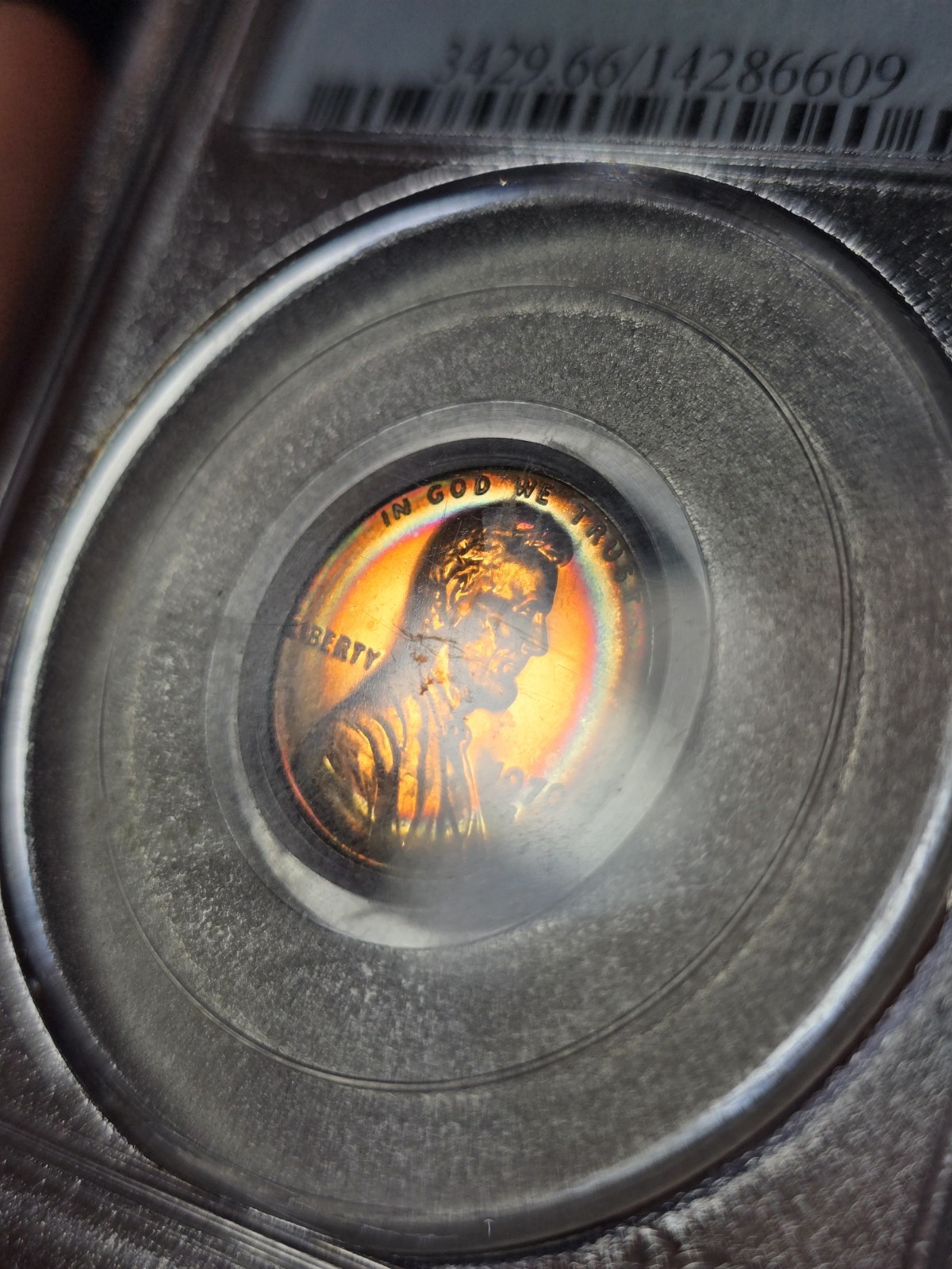 1970 S Lincoln Cent Large Date Target Toned