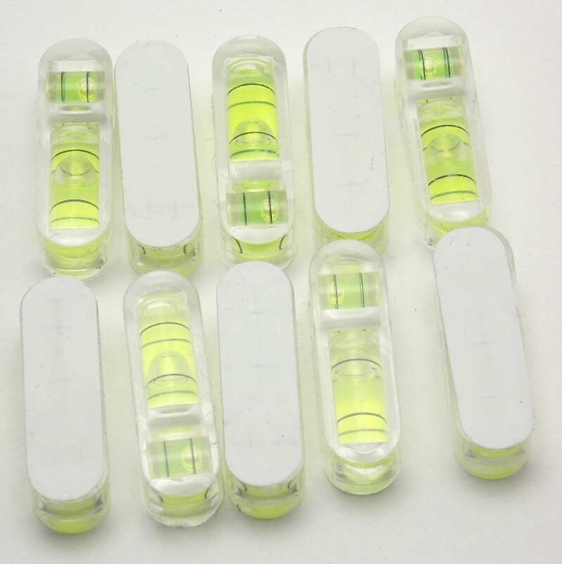 Ten 2 Axis 29.8mm x 9mm x 7.4mm Dual Oval Tube Vial Bubble Spirit Level NEW
