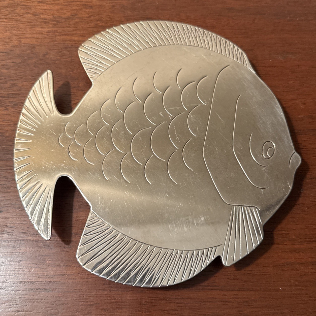 Vintage Newport Silverplate Fish Trivet Hot Plate YB12 Nautical Coastal MCM