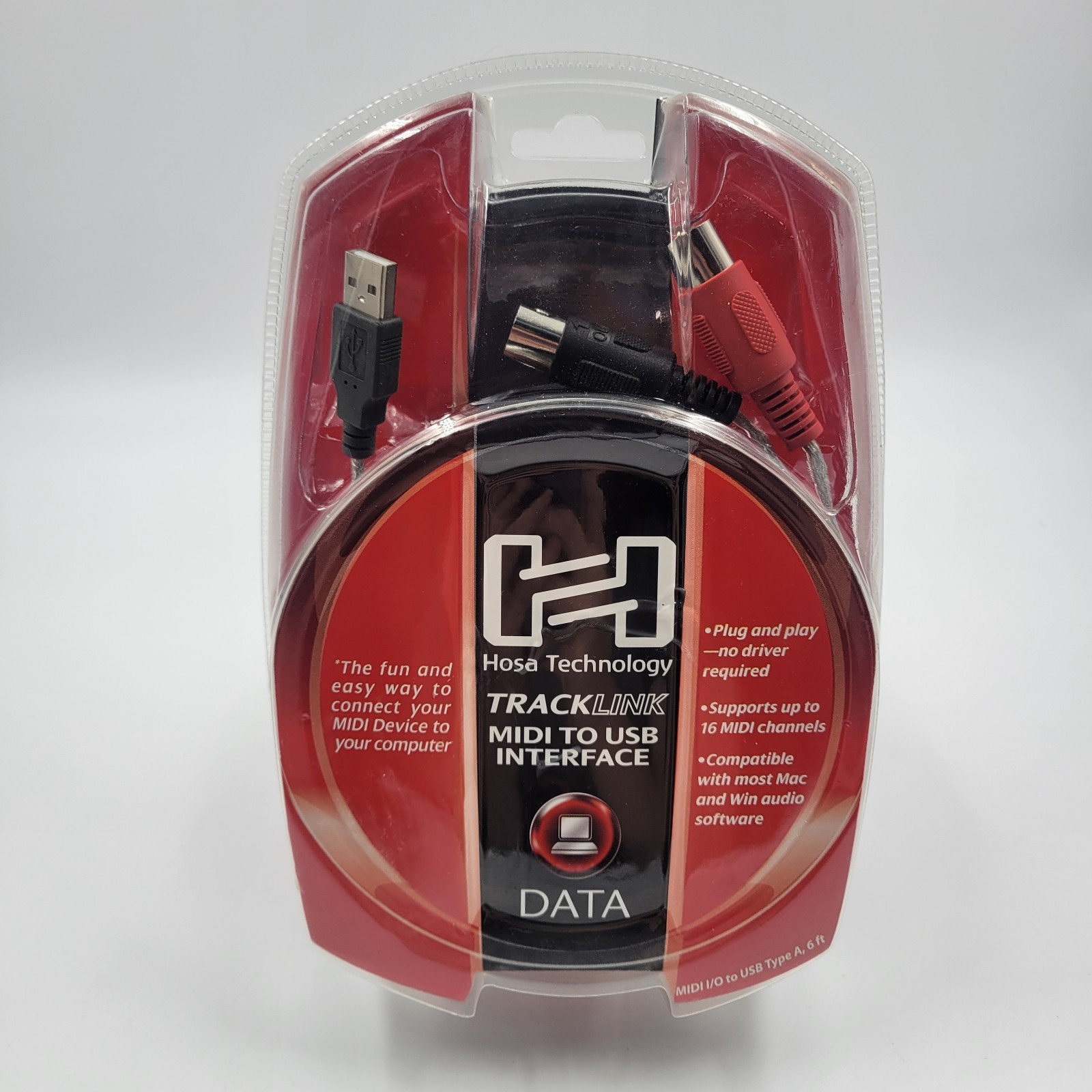 Hosa Technology USM-422 Tracklink MIDI To USB Interface 6 Foot Cable 