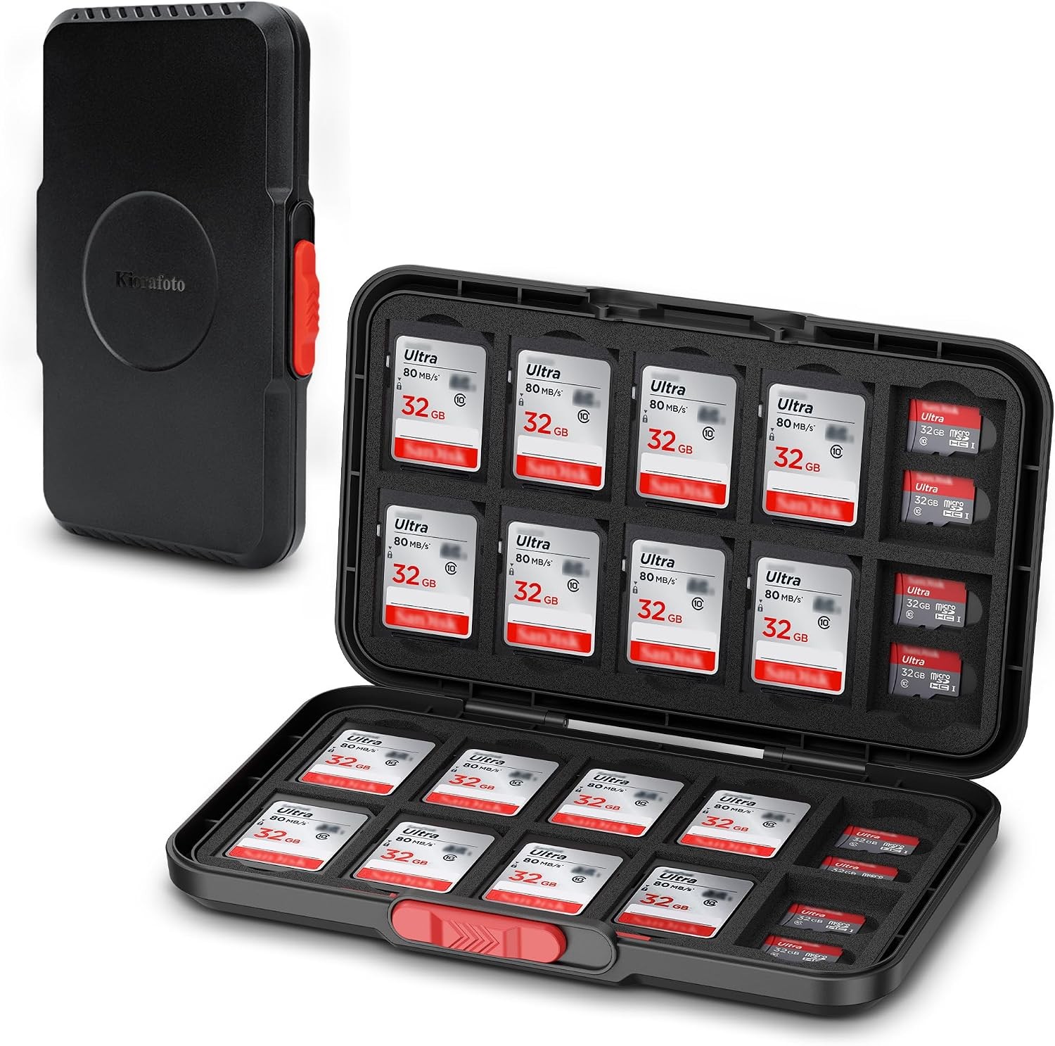 Pop Up Style Memory Card Case,60 Slots Memory Card Holder Wallet for 20 SD SDHC
