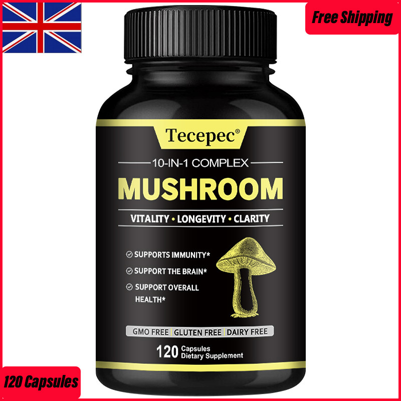 Mushroo Complex Lions Mane, Reishi, Chaga, Cordycep Maitake 1330mg 120Capsules