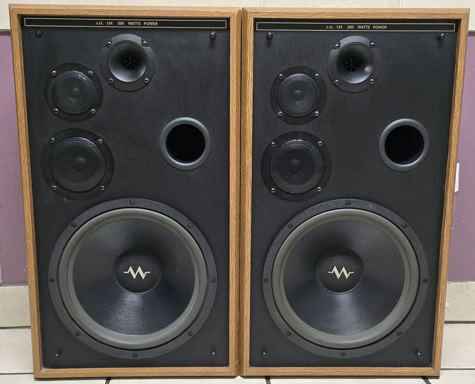Pair 1 MTX AAL 124 Floor Tower Speakers Vintage Home Audio 12” Drivers
