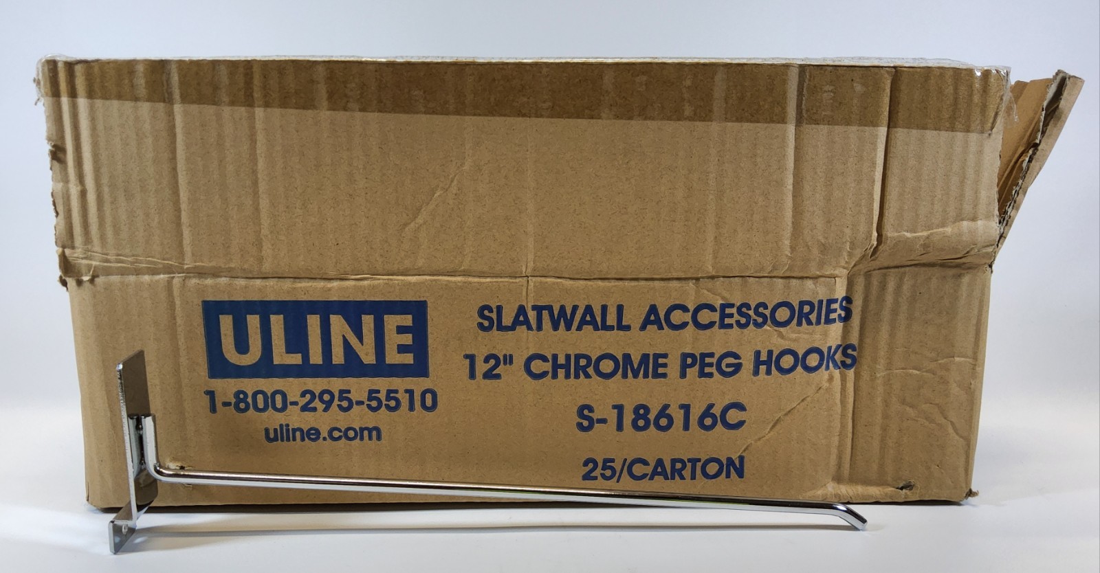 NEW Uline 12" Slatwall Peghooks 25pc
