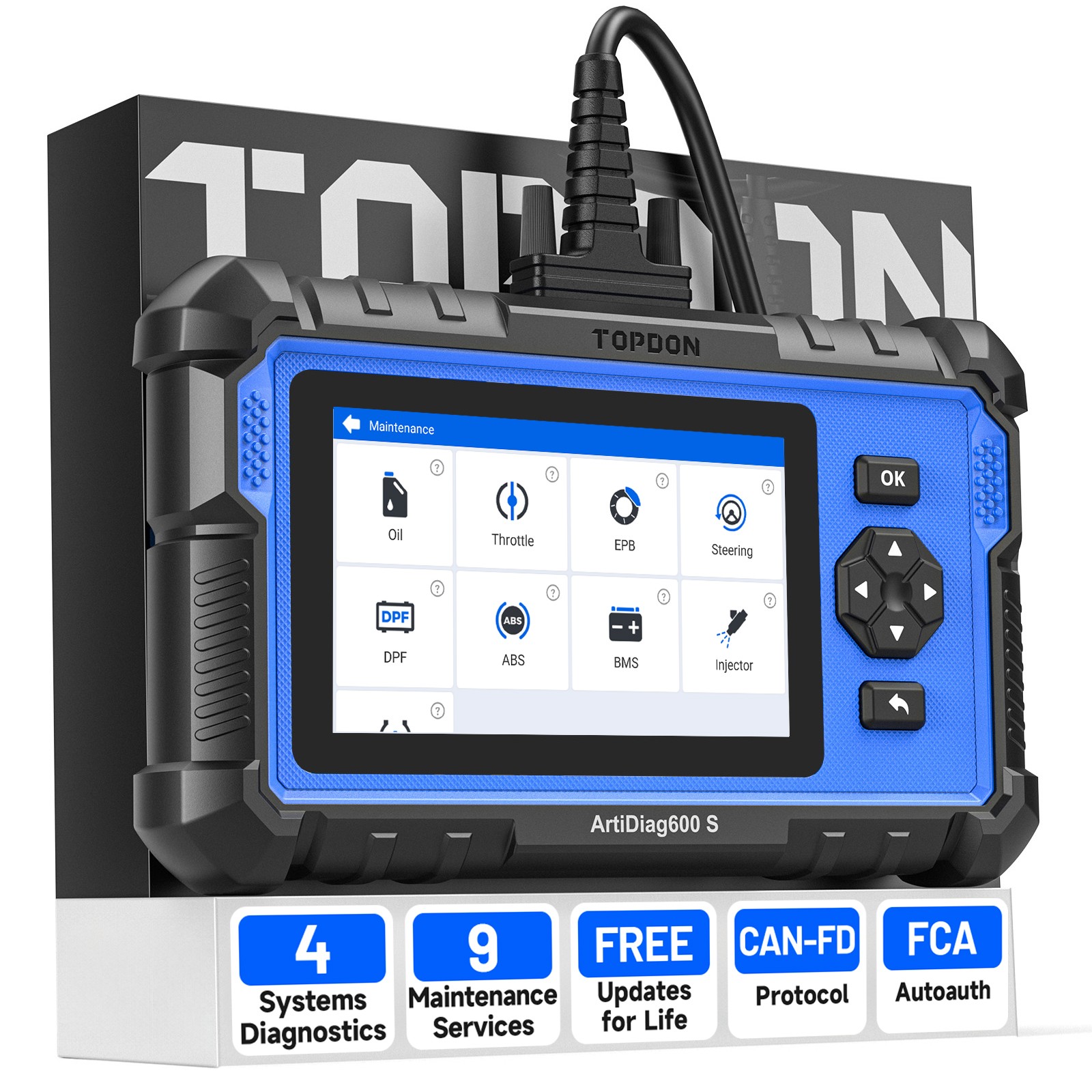 ⭐2026 TOPDON AD600S 4 Systems Scanner + 9 Resets Car Diagnostic Tool⭐