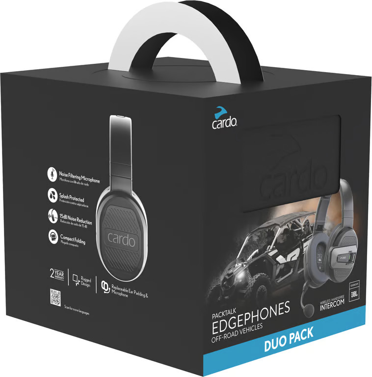 Cardo Packtalk Edgephones - Duo Motorcycle Street Bike Dirt Bike PTHP0102