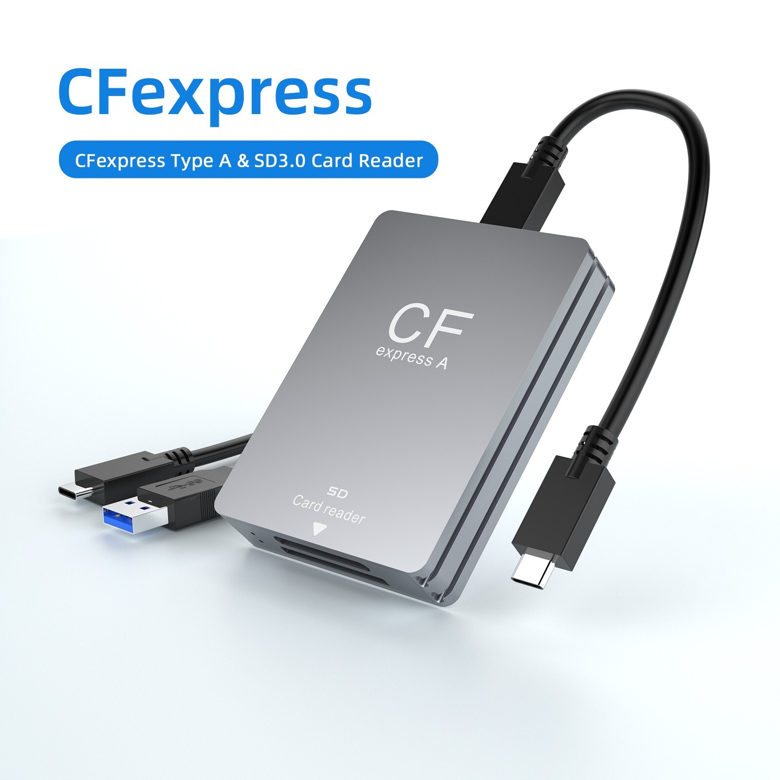 Dual Slot CFexpress Type A&SD Card Reader-USB3.2 Gen2 10Gbps High-Speed Transfer
