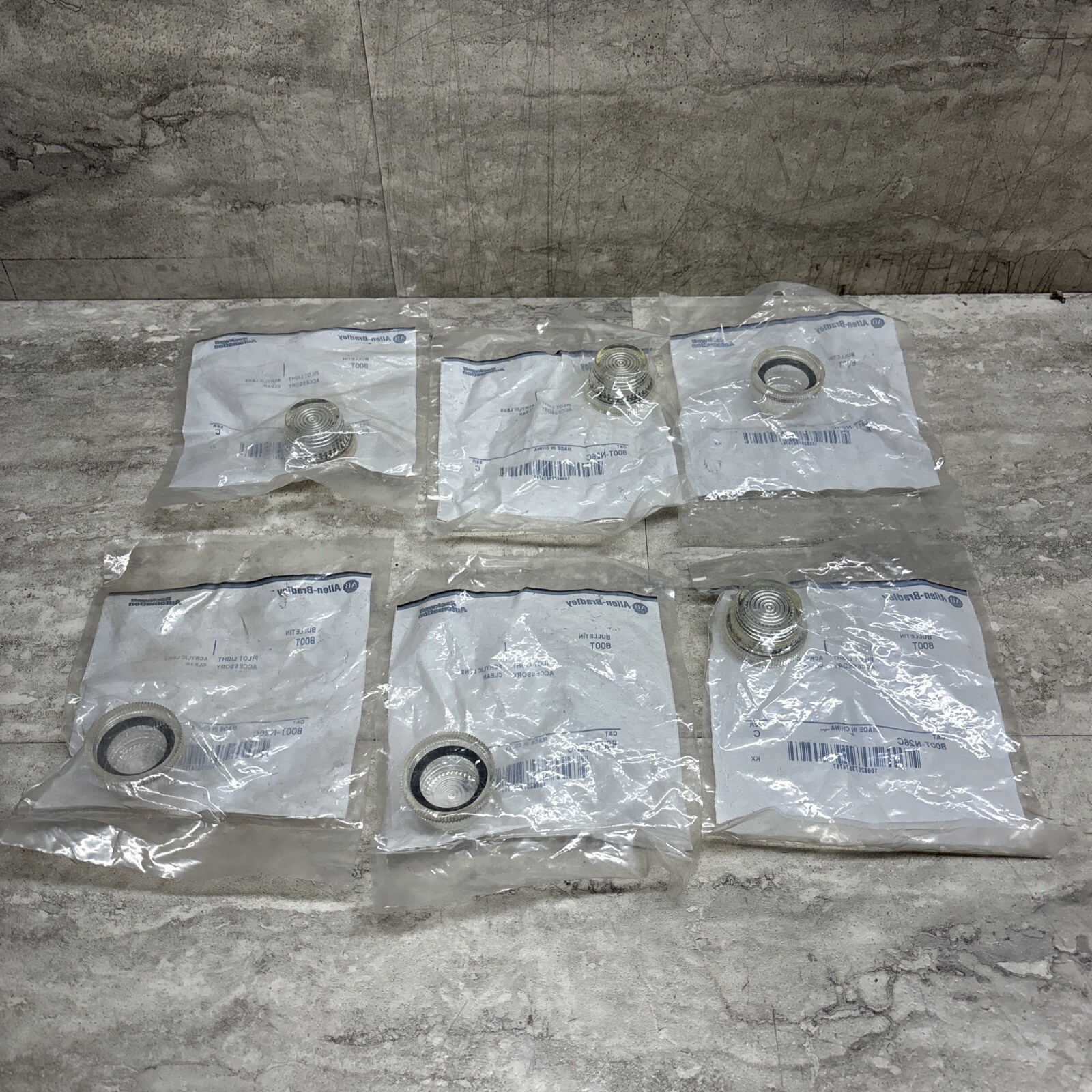 Lot Of 6 Allen Bradley 800T-N26C Clear Acrylic Lens For Pilot Light, New
