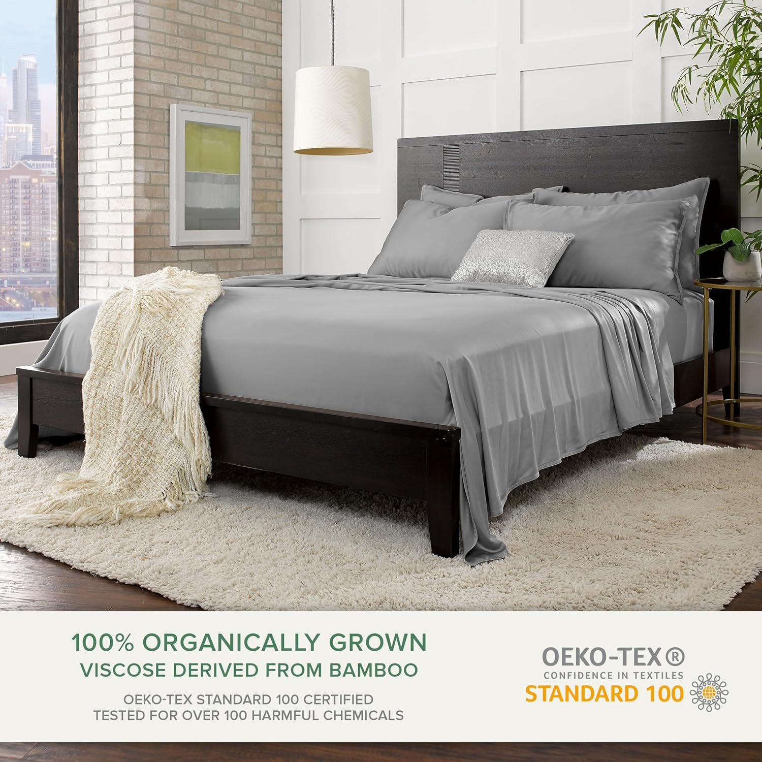 Twin Sheets by , Genuine 100% Organic Viscose Derived from Bamboo Bed Sheet Set,