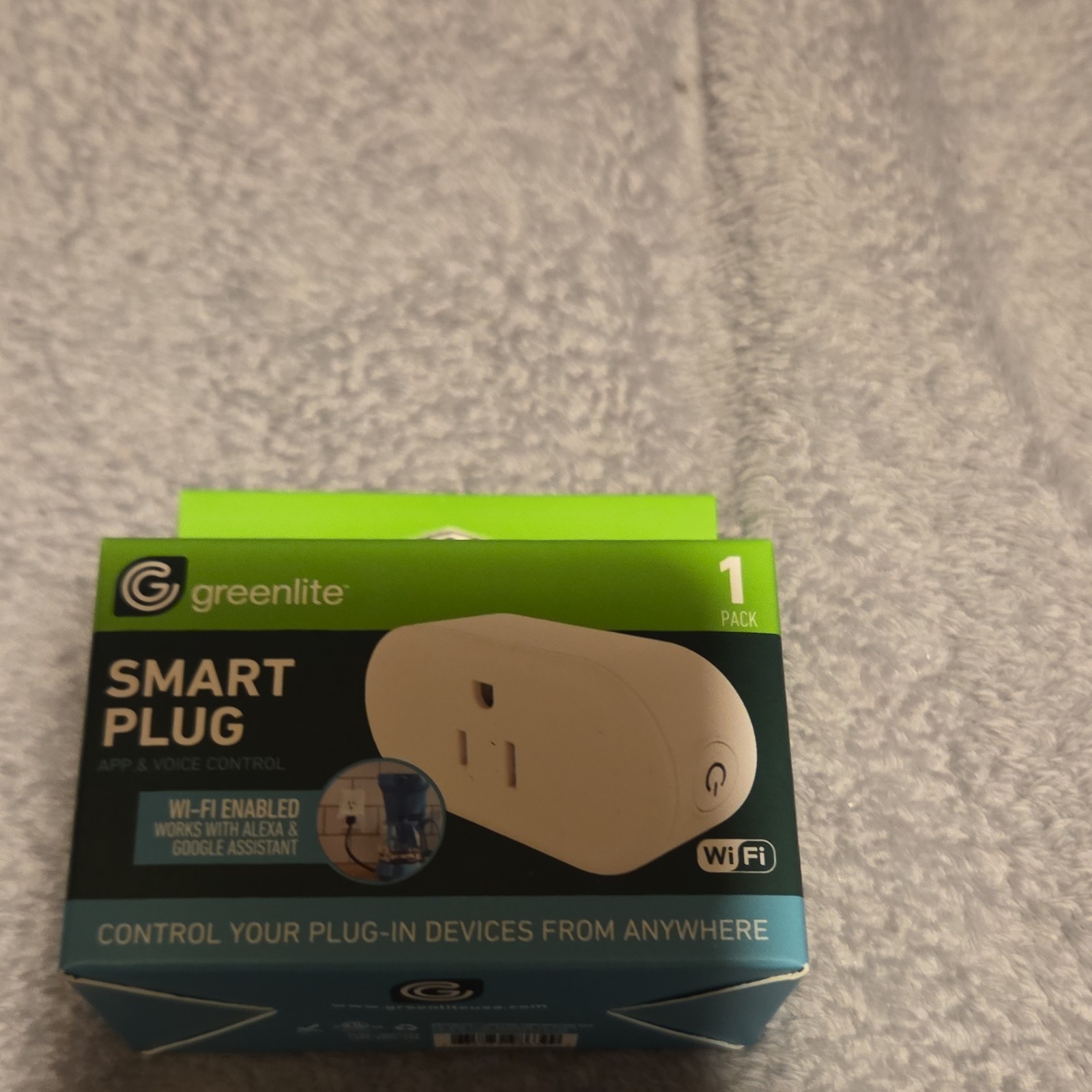 Greenlite Smart Plug Wi-Fi Alexa Google Assistant App Voice Control US Plug