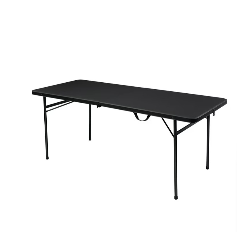 Mainstays 6' Rectangle Centerfold Folding Table, Black