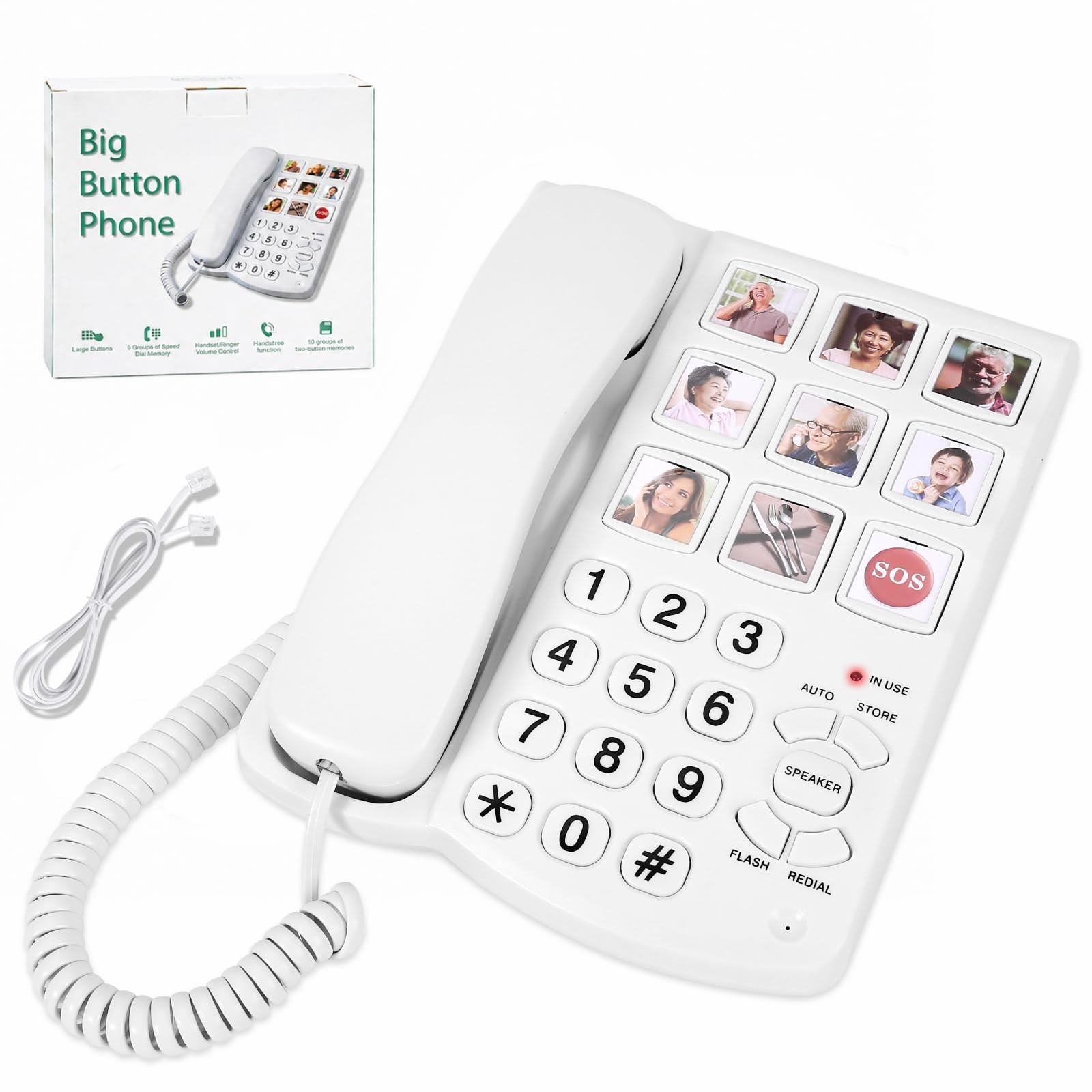 Corded Landline Phones for Seniors - Memory Old People Phone for Dementia/Alz...