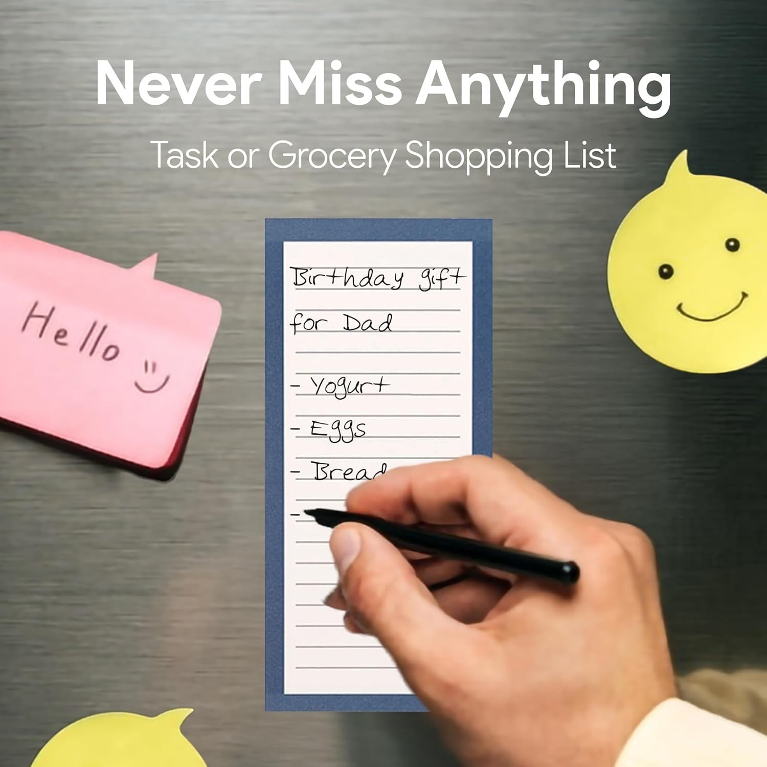 Strong Magnetic Notepads - 8 Solid Pattern Memo Pads, Perfect for Shopping Lists