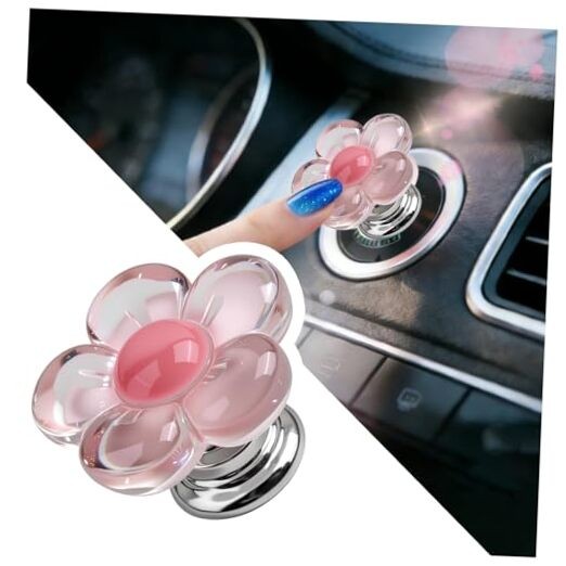 Flower Car Push Start Button Cover,Cute Push to Start Button Cover as Car