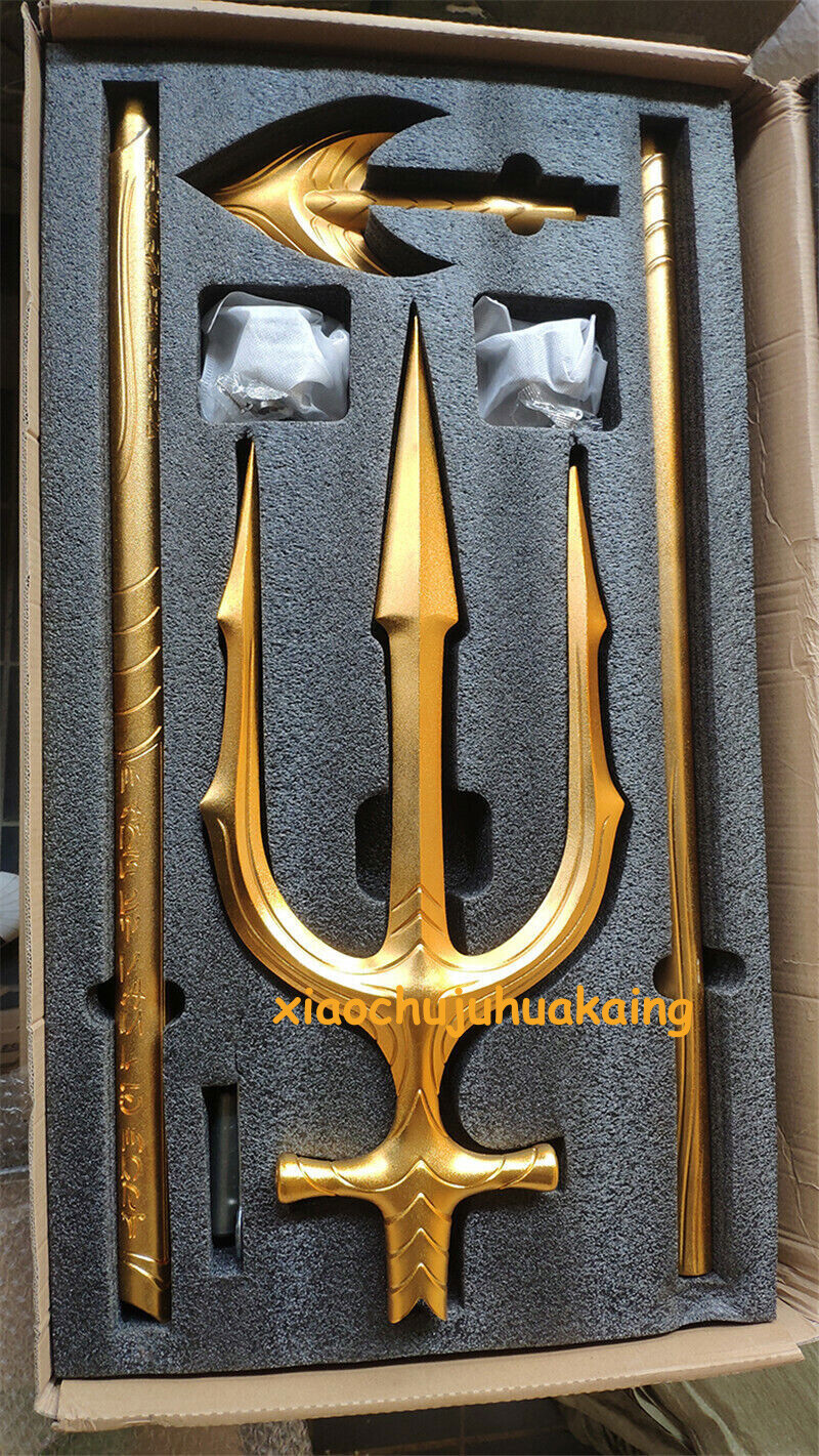 In Stock HCMY Trident Aquaman 1:1 Steel Alloy 210cm Replica Display Props