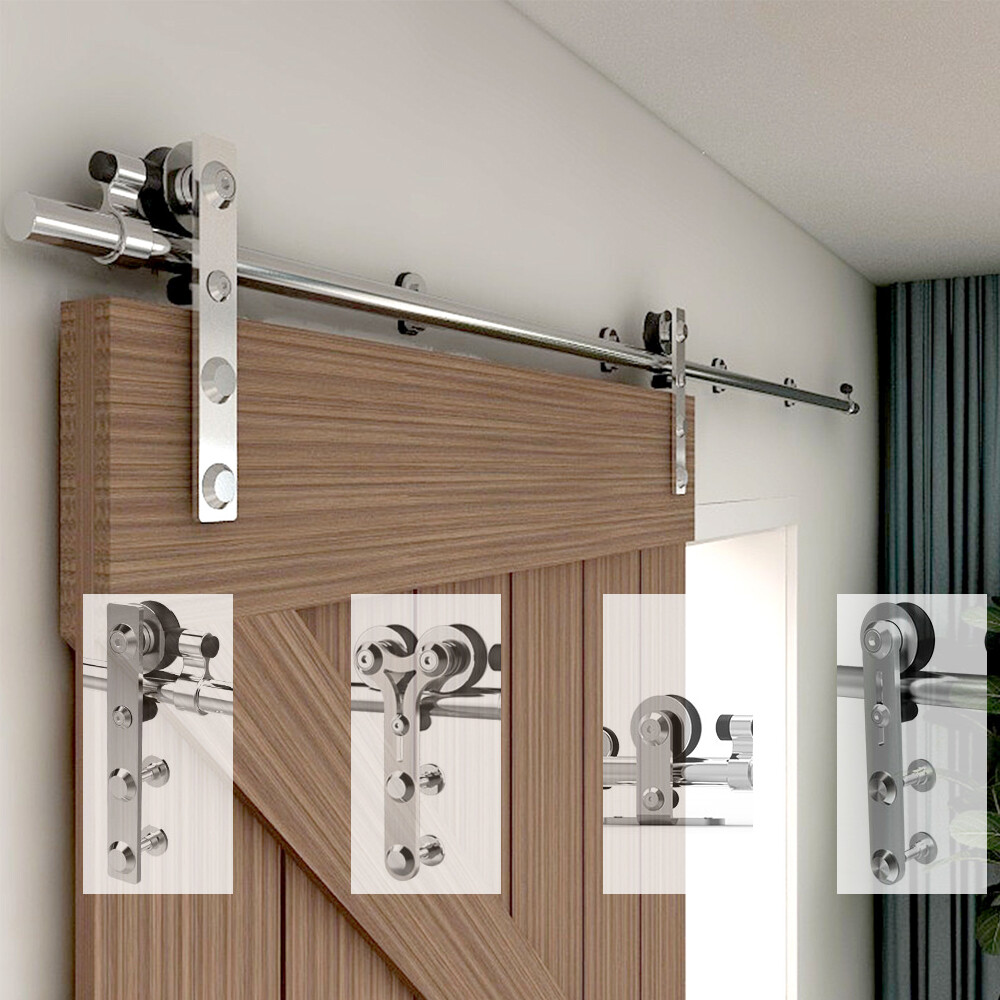 4-20FT Stainless Steel Sliding Barn Door Hardware Closet Kit 1/2 Door.Heavy Duty