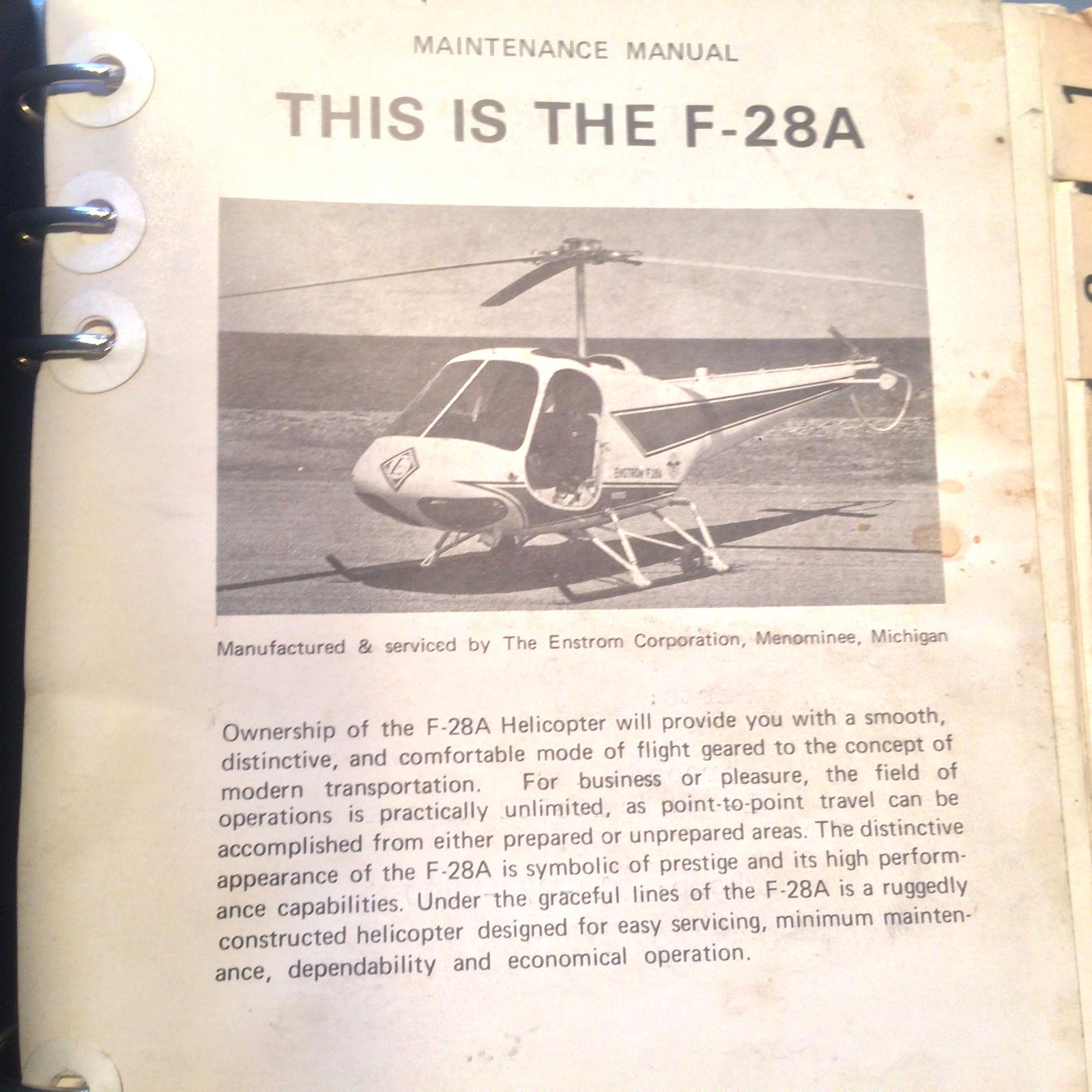 Enstrom F-28A Helicopter Maintenance Manual