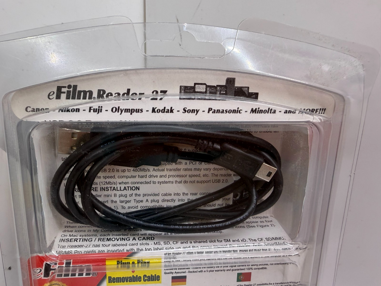 VTG eFilm Universal Reader Writer USB 2.0 Card Reader Delkin Devices Reader 2004